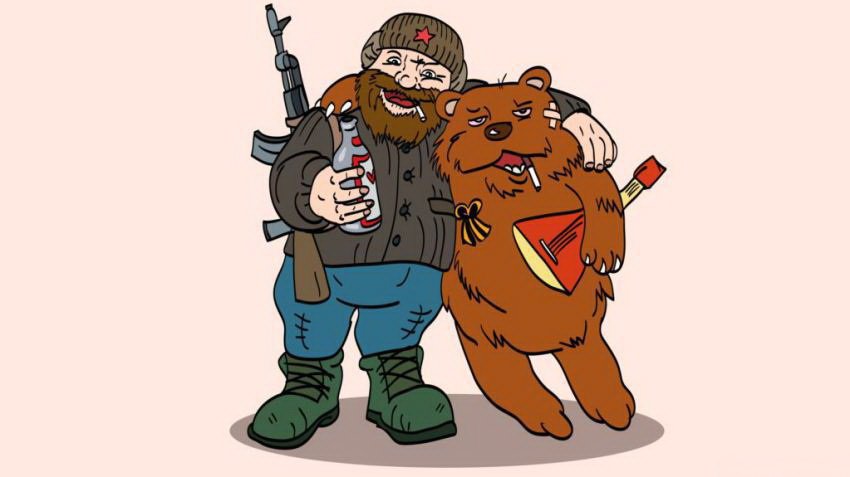Рисунок медведь в ушанке с балалайкой