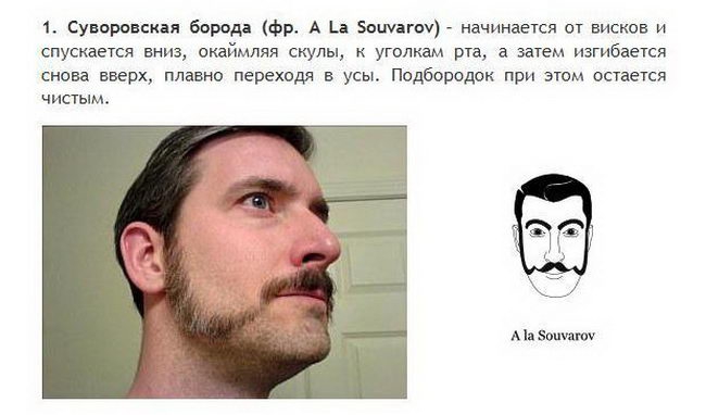 Борода и усы все разновидности