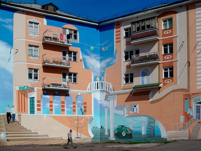 Фотографии рисунков на домах города
