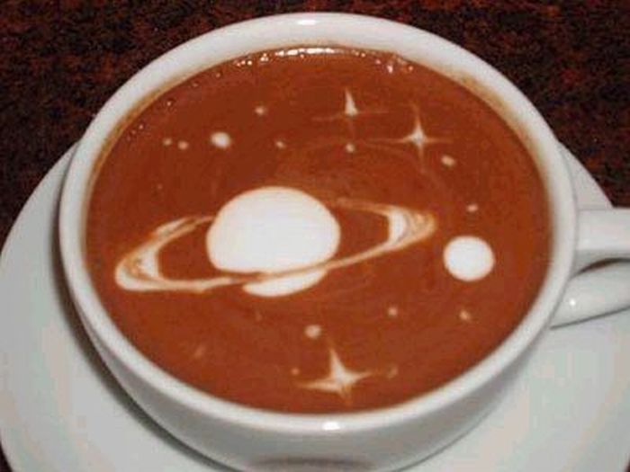 Рисунки на кофе.