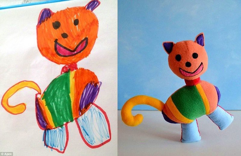 Игрушки изготовленные на основе детских рисунков.