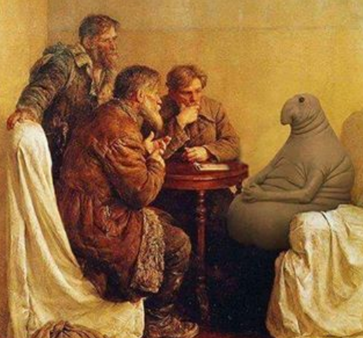 Мем Ждун в картинах классических художников