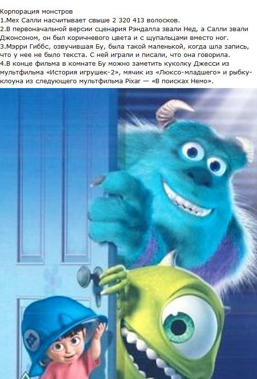 Факты в картинках о знаменитых фильмах и мультфильмах.