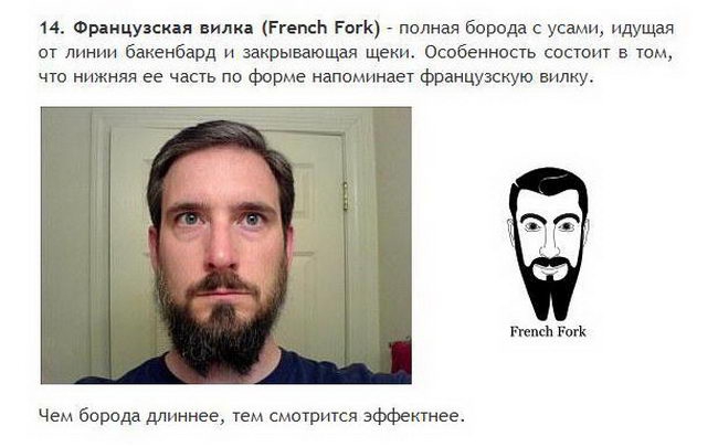Борода и усы все разновидности