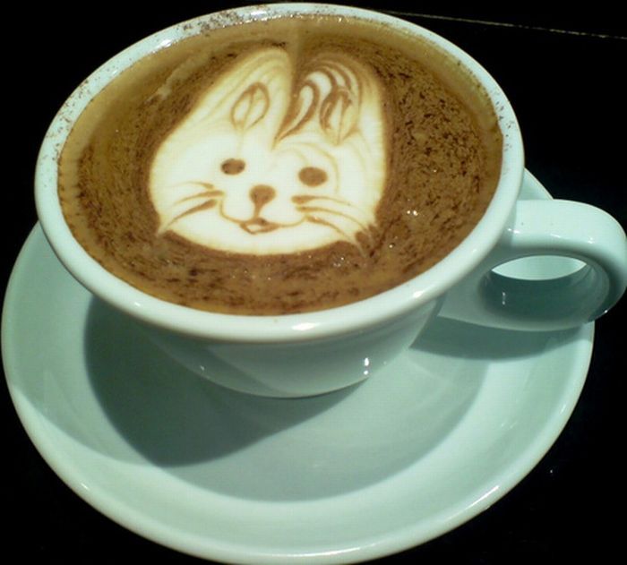 Рисунки на кофе.