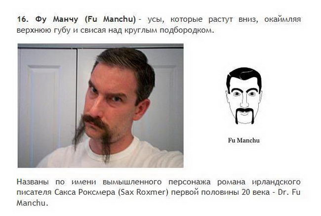 Борода и усы все разновидности