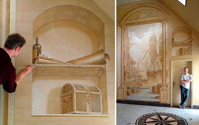 Красивые 3D-рисунки на стенах и асфальте