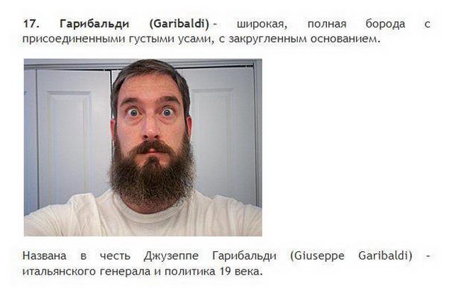 Борода и усы все разновидности