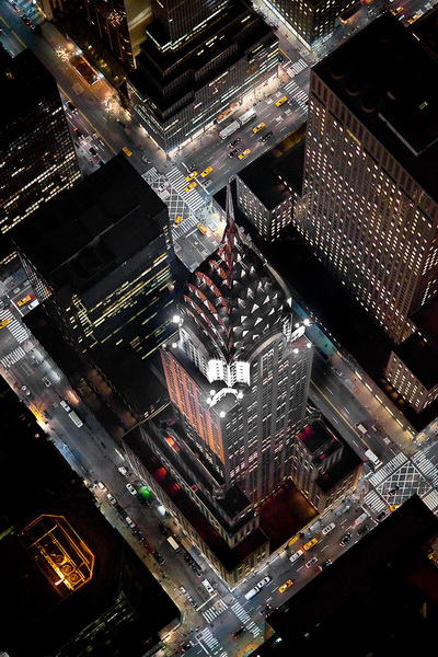 Снимки ночного Нью-Йорка с высоты