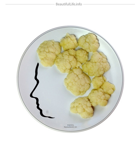 Тарелки с лицами.