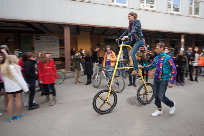 Необычные велосипеды, выставка в Санкт Петербурге.