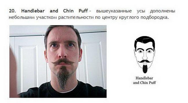 Борода и усы все разновидности