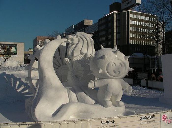 Потрясающие скульптуры из снега.