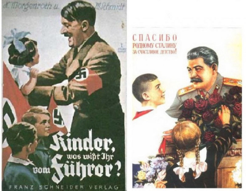 Сходство агитационных плакатов Советского Союза и Третьего Рейха.