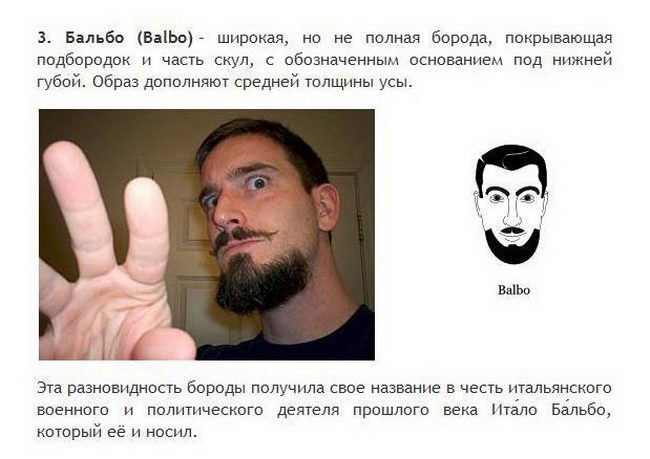 Борода и усы все разновидности
