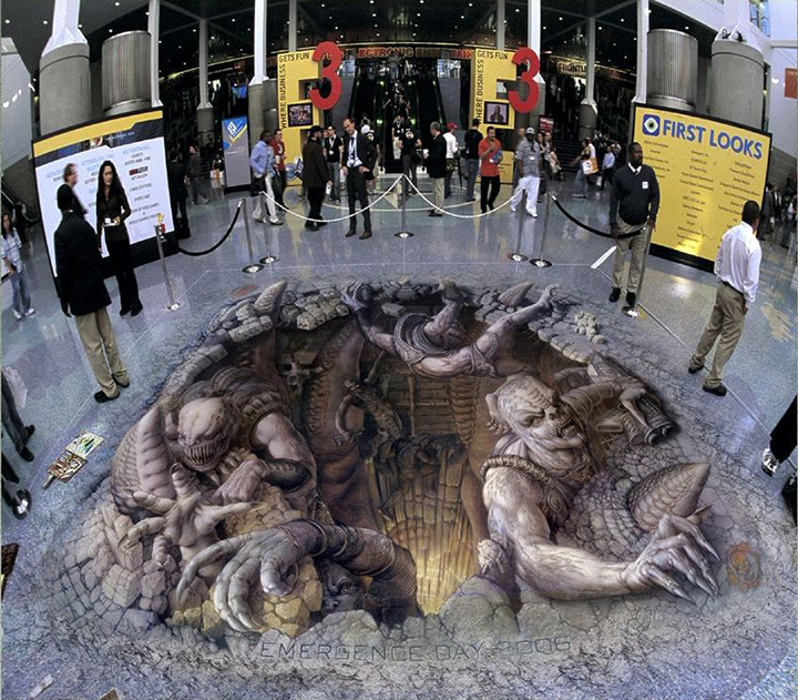 Красивые 3D-рисунки на стенах и асфальте