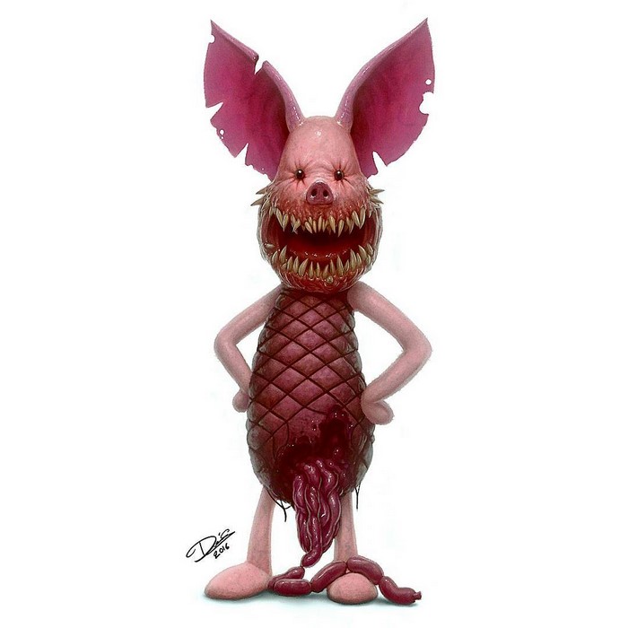 Рисованные персонажи к страшным мультикам.