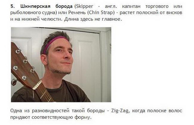 Борода и усы все разновидности