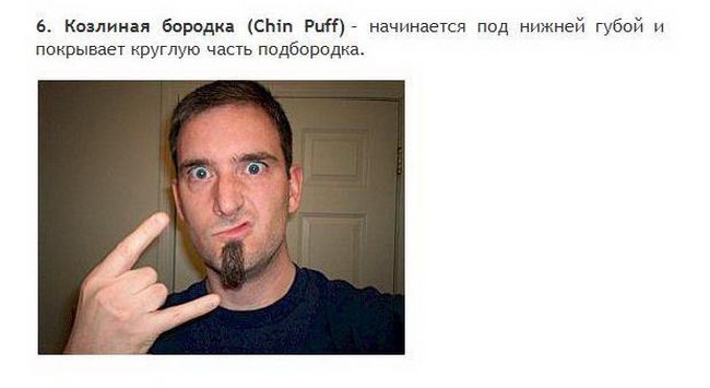 Борода и усы все разновидности