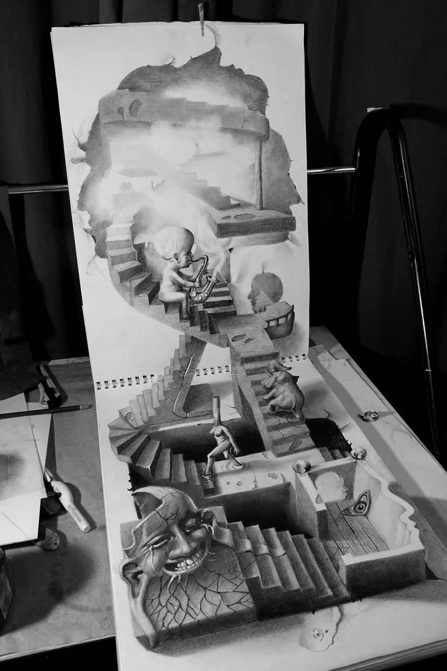Красивые 3D рисунки карандашом