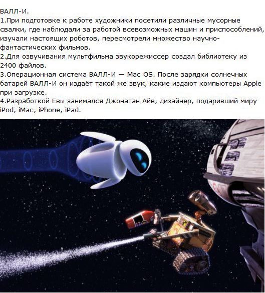 Факты в картинках о знаменитых фильмах и мультфильмах.