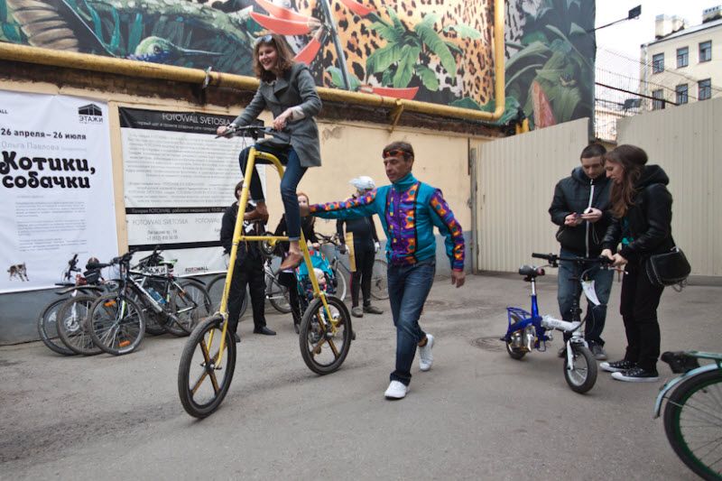 Необычные велосипеды, выставка в Санкт Петербурге.