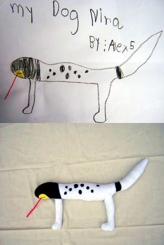 Игрушки изготовленные на основе детских рисунков.