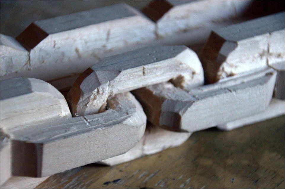 Деревянная цепочка, инструкция в картинках