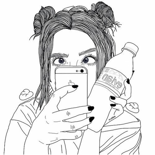 Рисунки для срисовки "девушки"
