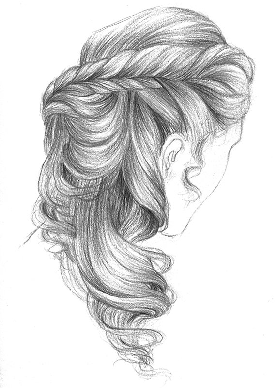 Рисунок прически карандашом