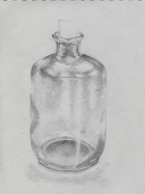 Рисуем стекло карандашом