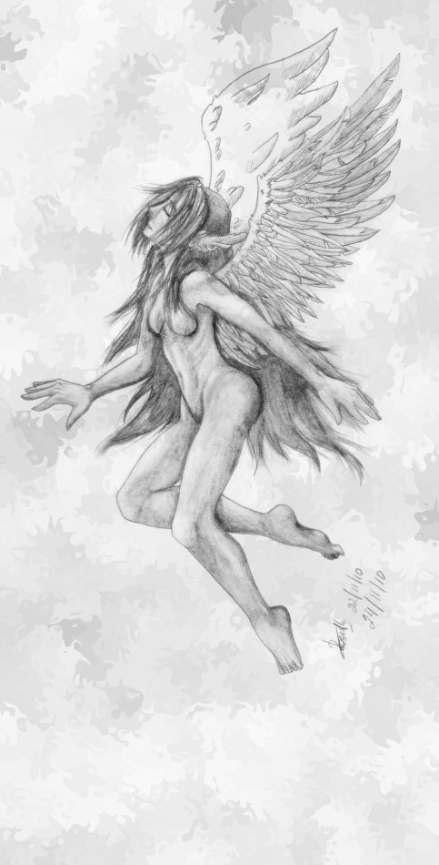 Рисунок "ангел" карандашом.