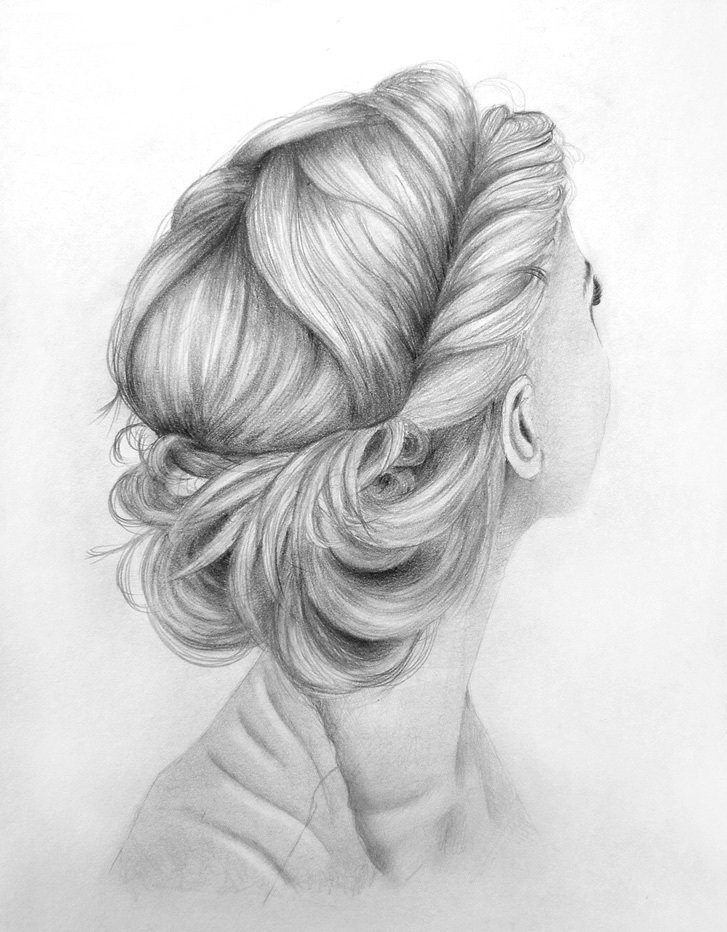 Рисунок прически карандашом
