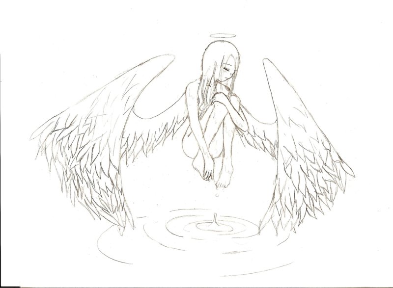 Рисунок "ангел" карандашом