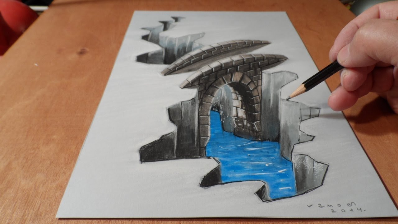 3d рисунки на бумаге карандашом