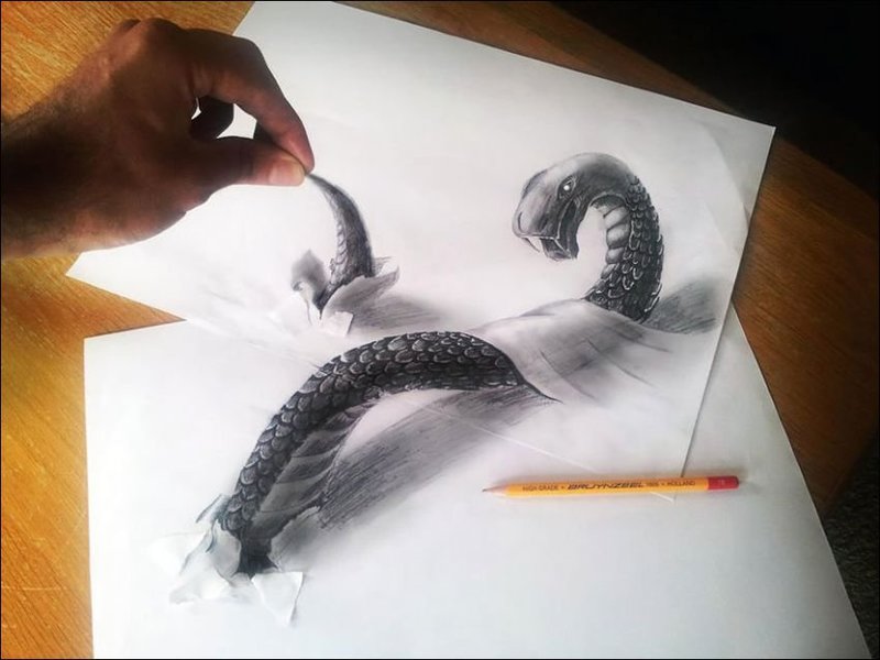 3d рисунки карандашом