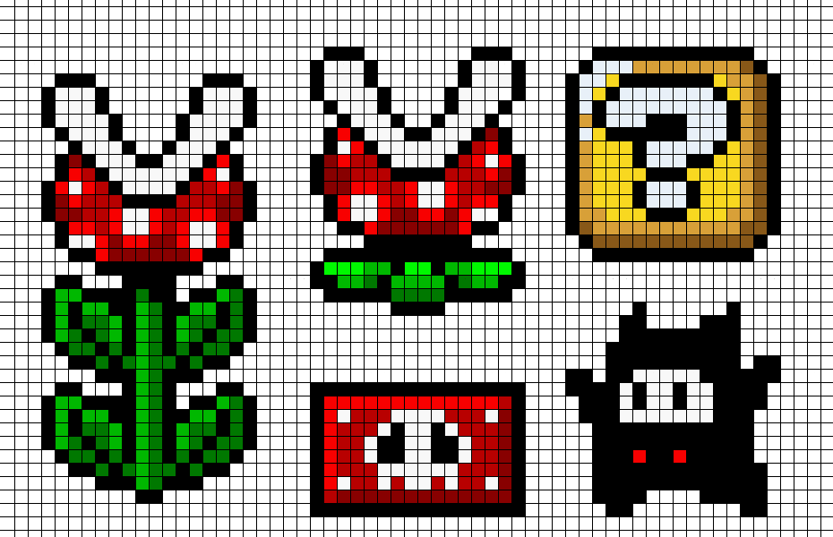 Рисунки по клеточкам по играм