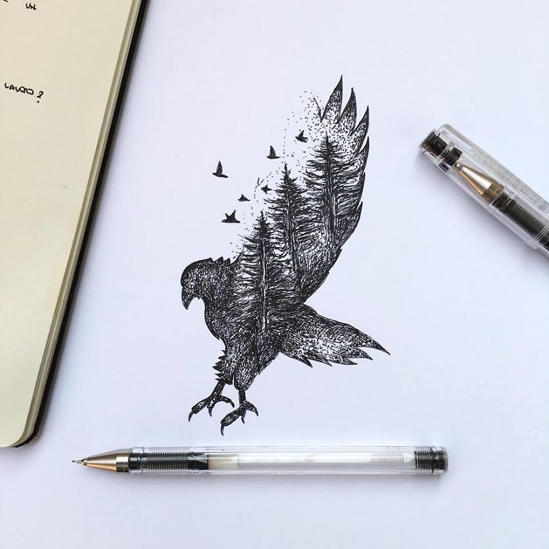 Рисунки гелевой ручкой