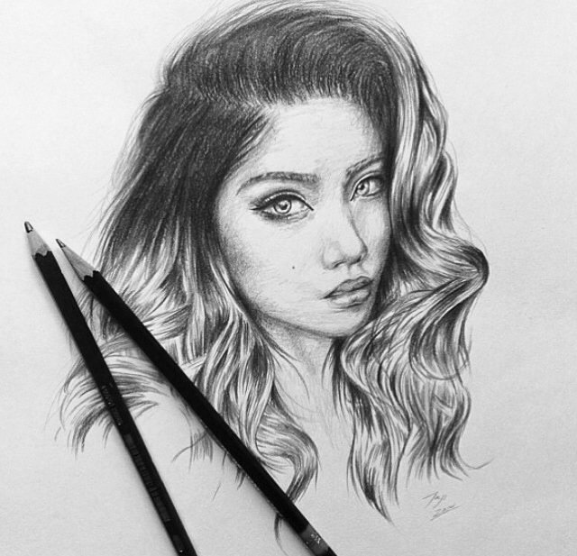 Красивые рисунки девушек карандашом