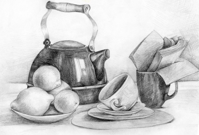 Рисунок интерьера комнаты 7 класс карандашом