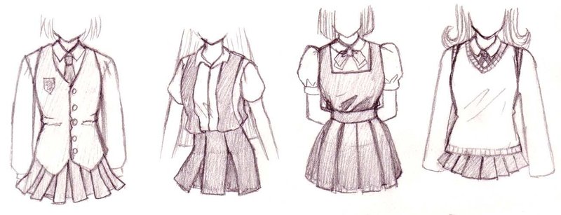 Рисунки карандашом одежды