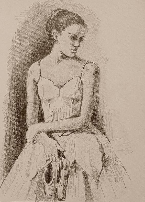 Графика балерина рисунок