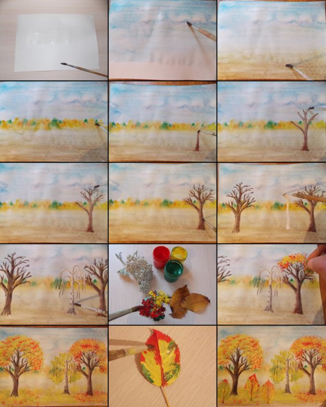 Как нарисовать пейзаж карандашом и красками