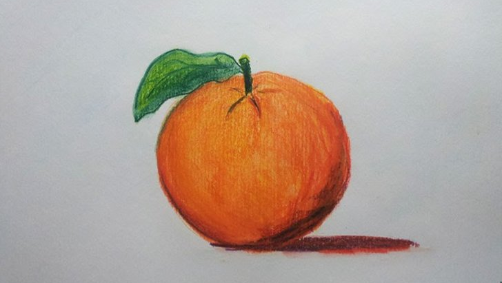 Мандарина рисунок карандашом