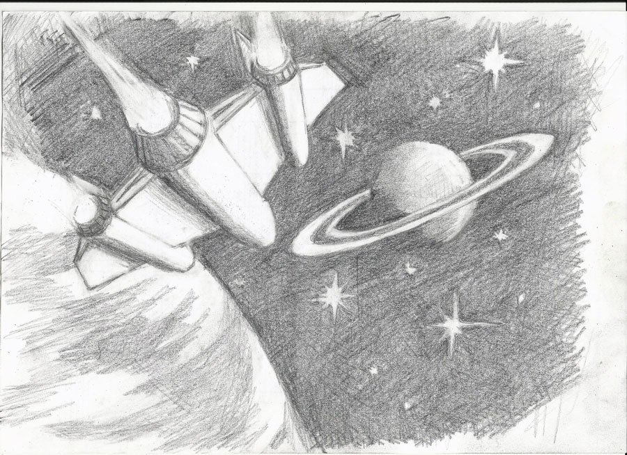 Космические дали рисунки карандашом