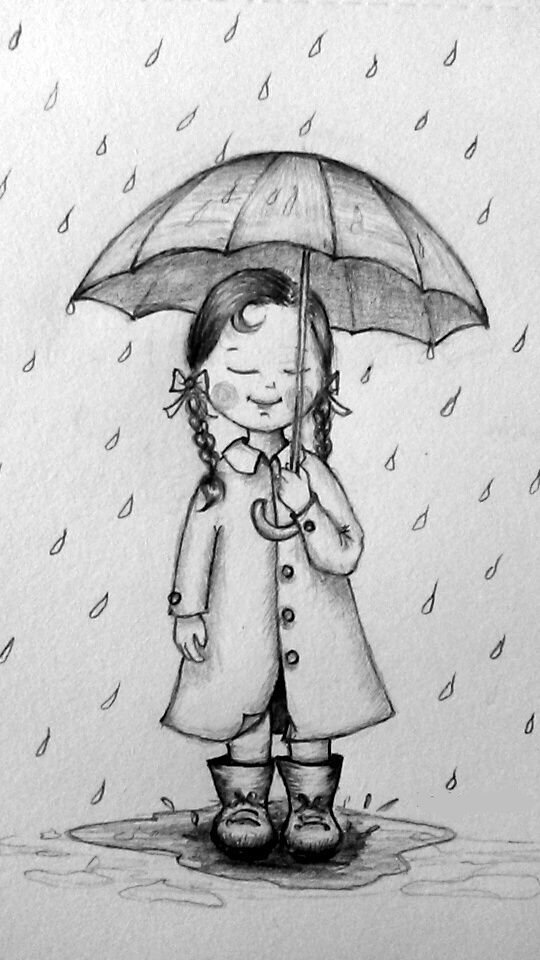 Нарисовать настроение картинки. Грустные рисунки. Девочка с зонтиком. Человек под зонтом рисунок. Дождь рисунок.