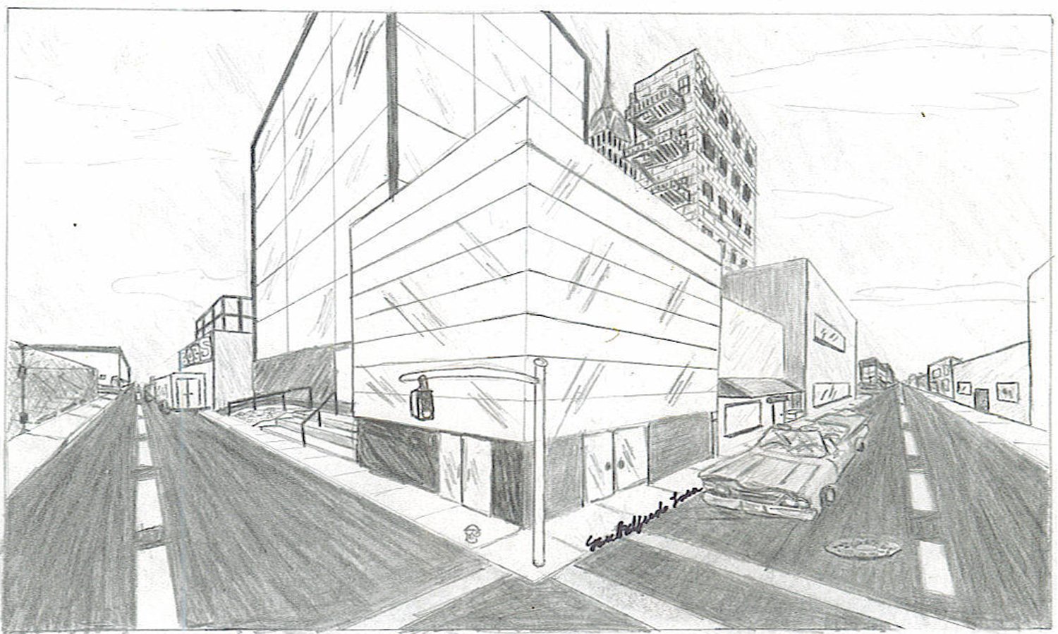 Легкие рисунки улицы. Зарисовка города линейная перспектива. Линейная перспектива улица 6 класс. Перспектива с 2 точками схода. Линейная перспектива с двумя точками схода город.