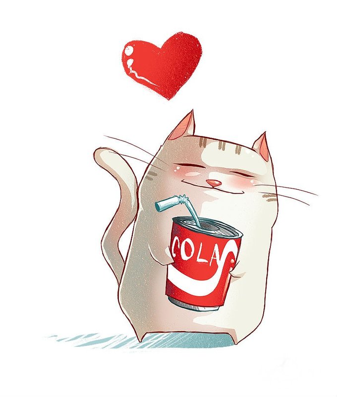 Котик в банке рисунок