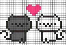 Рисунок по клеточкам "Два котенка"