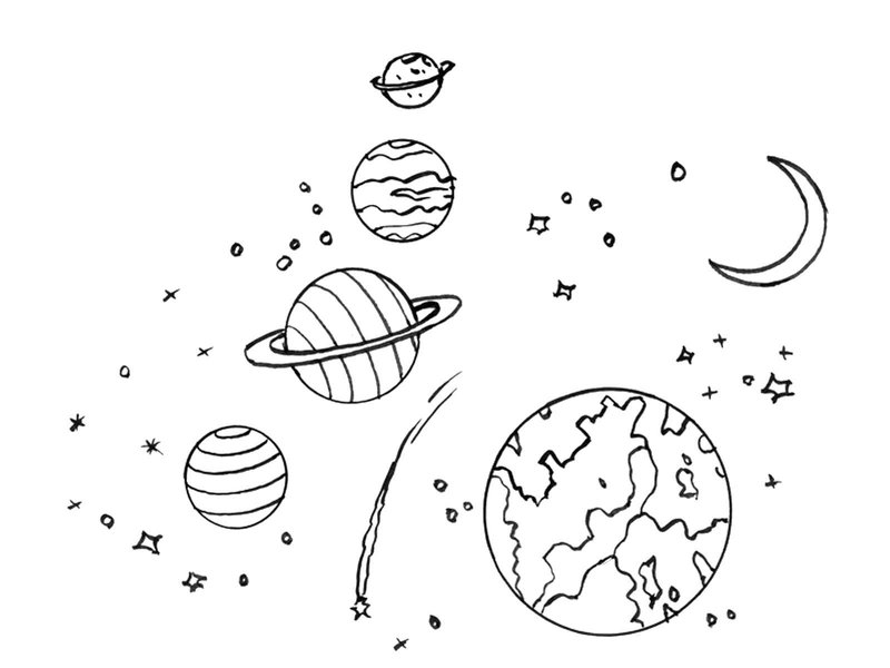 Картинки "космос" для срисовки